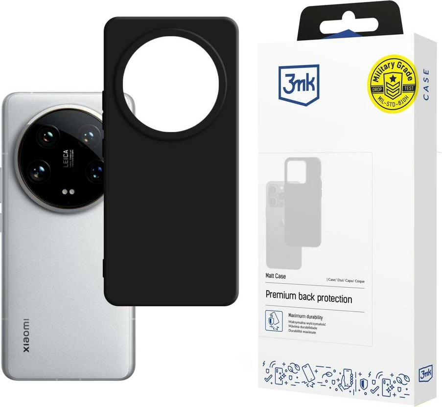 Mbështjellës 3mk Matt Case për Xiaomi 14 Ultra, i zi