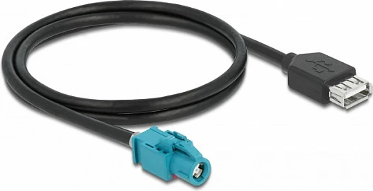 Kabllo DeLOCK HSD Z (female) në USB 2.0 Type-A (female), 1 m, zi/blu