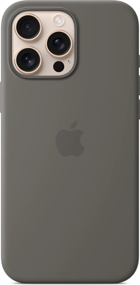 iPhone 16 Pro Max Silicone Case with MagSafe Stone Gray