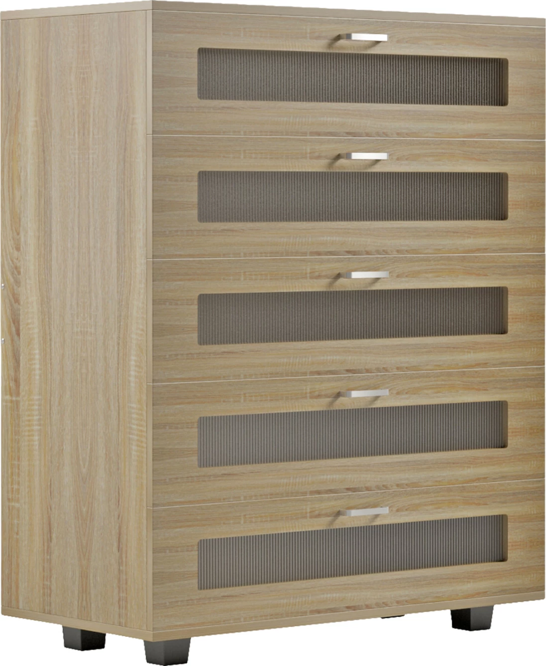 Komodinë me sirtarë THORGAN FH9881.01 melaminë në ngjyrë sonama-5 sirtarë 80Χ40Χ100H cm