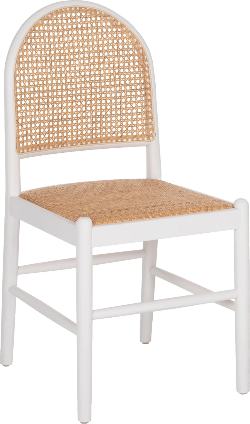 Karrige dru ahu, ngjyrë e bardhë-ratan bezhë, FH9407.03, 43x50x87H cm