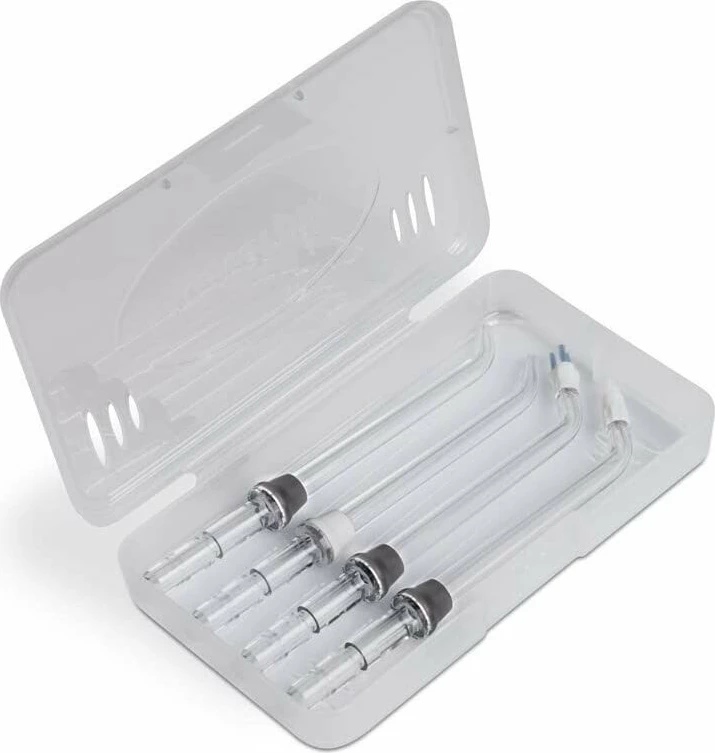 Irigator dentar Waterpik WP-580 Cordless Advanced 2.0, rezervuar 207 ml, bateri deri 45 min, 3 nivele presioni, 4 maja, i bardhë