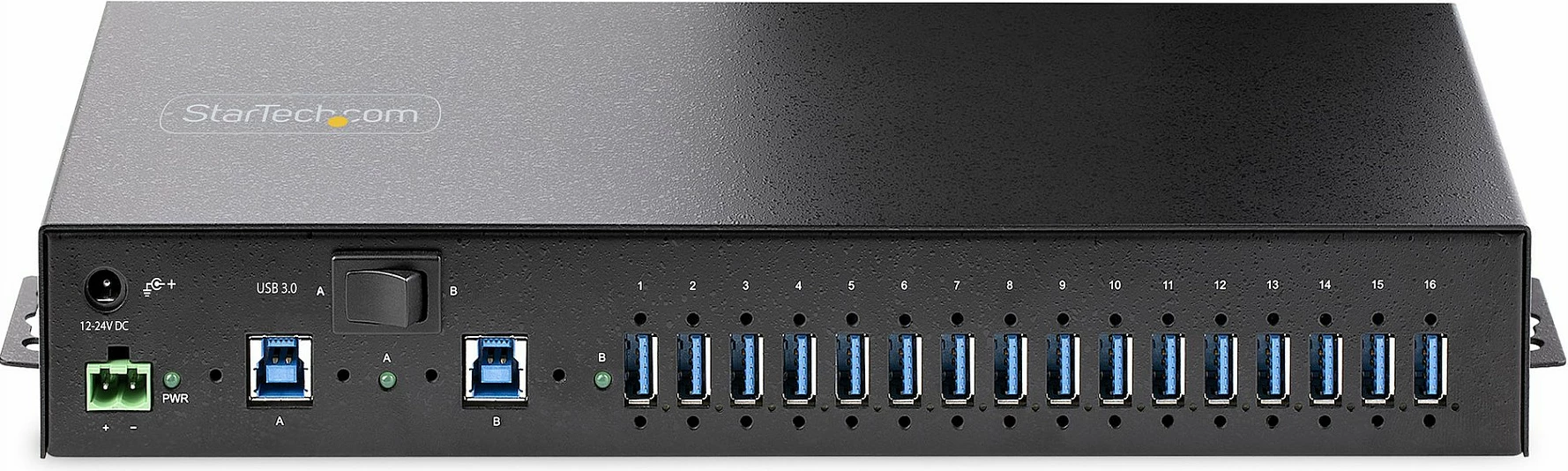USB Hub StarTech 16-Port Industrial, USB 3.2 Gen 1 5Gbps, dual-host switch, i zi