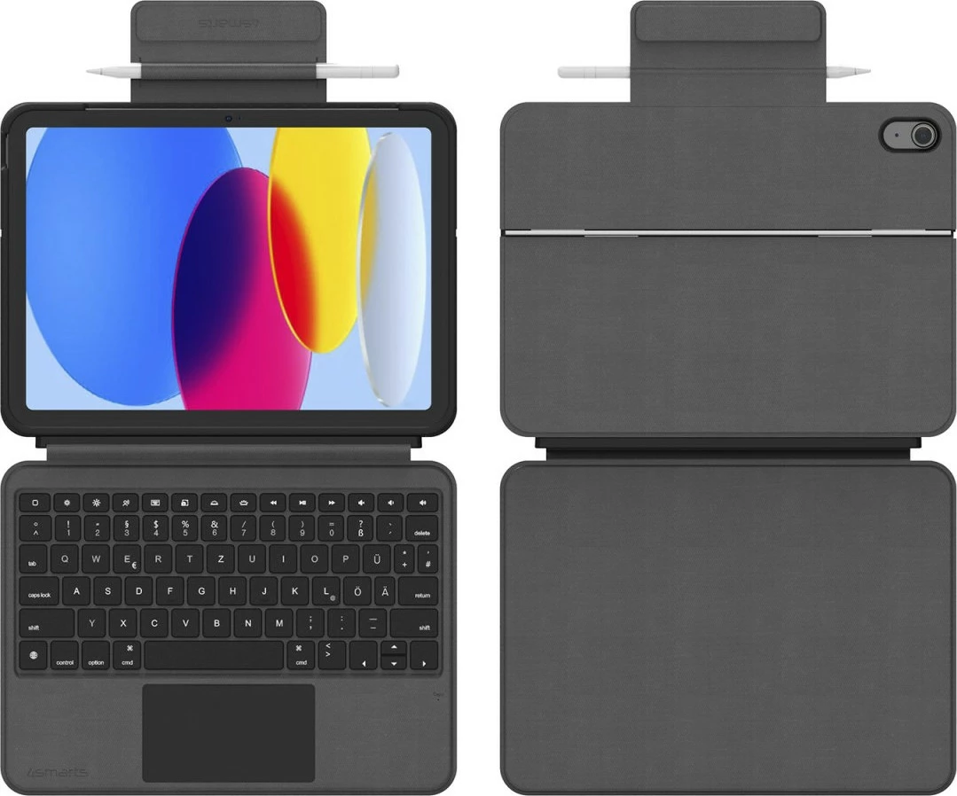 Mbështjellës folio 4smarts 540964, Apple iPad 10.9 10th Gen, Tastierë, Grafit