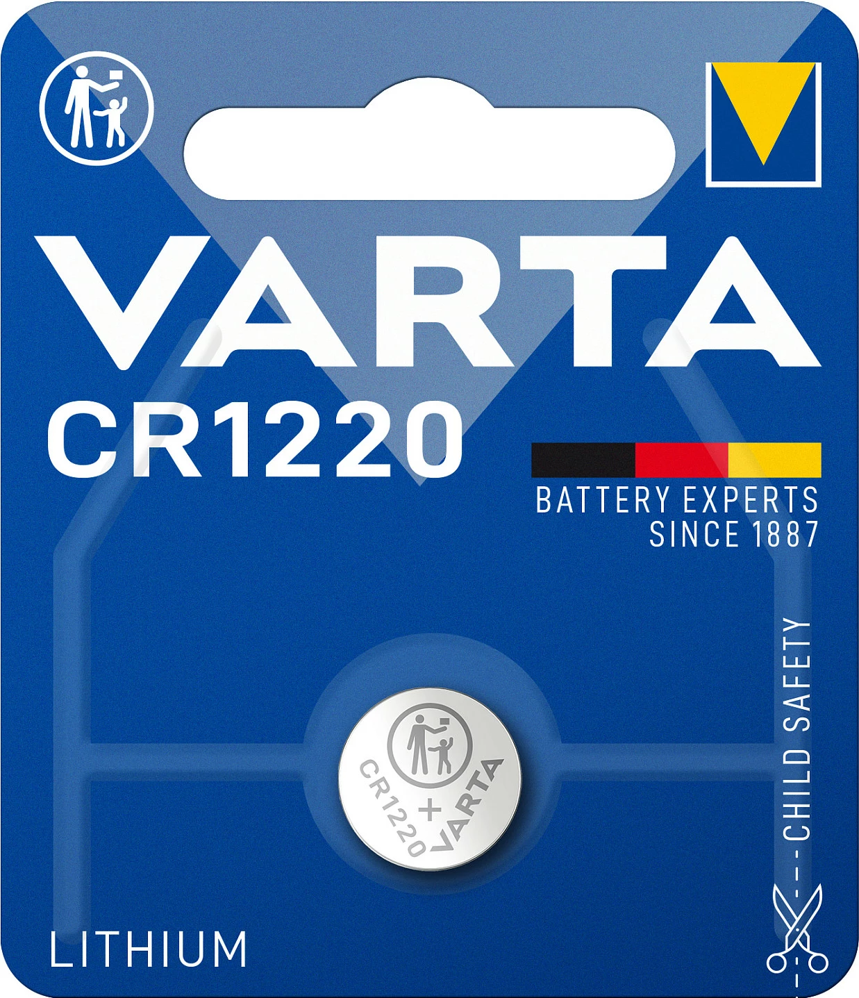Bateri VARTA CR1220, 3V litium, 35mAh, metalike