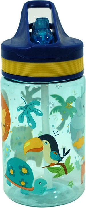 Bidon uji KiDS Licensing Jungle KL11262, 400 ml, me pipëz dhe dorezë
