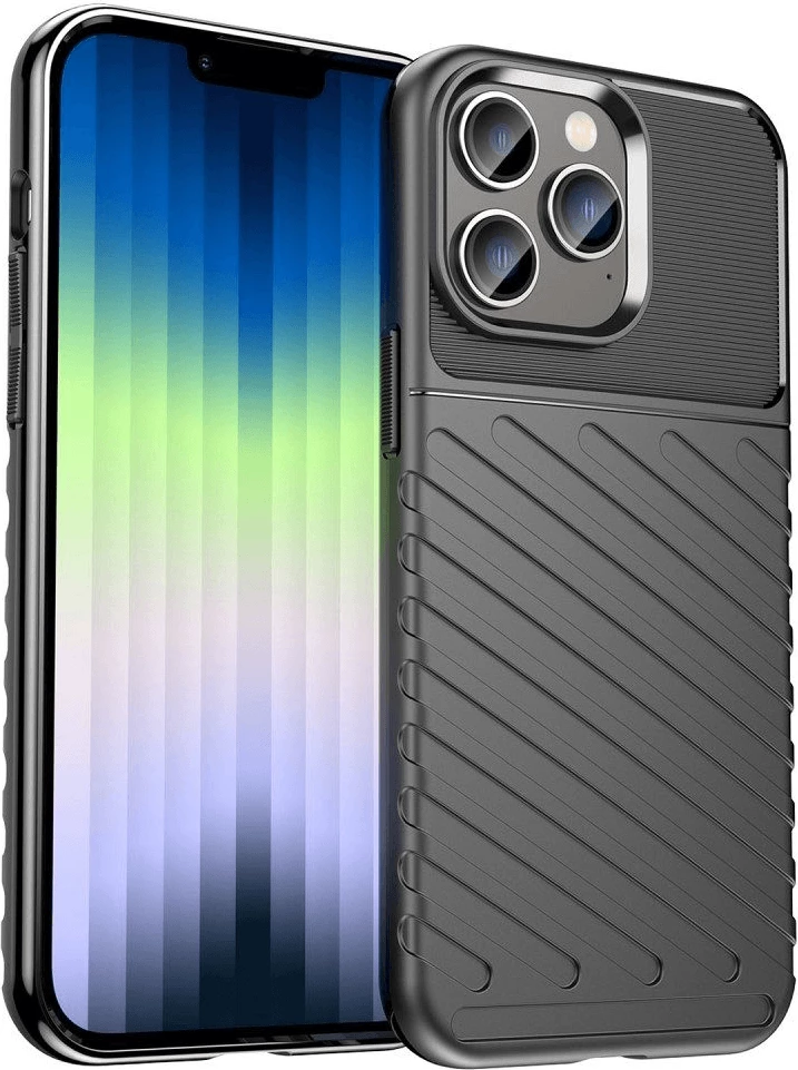 Mbështjellës ONASI Thunder Armor 17990 për iPhone 15 Pro Max, silikon, i zi