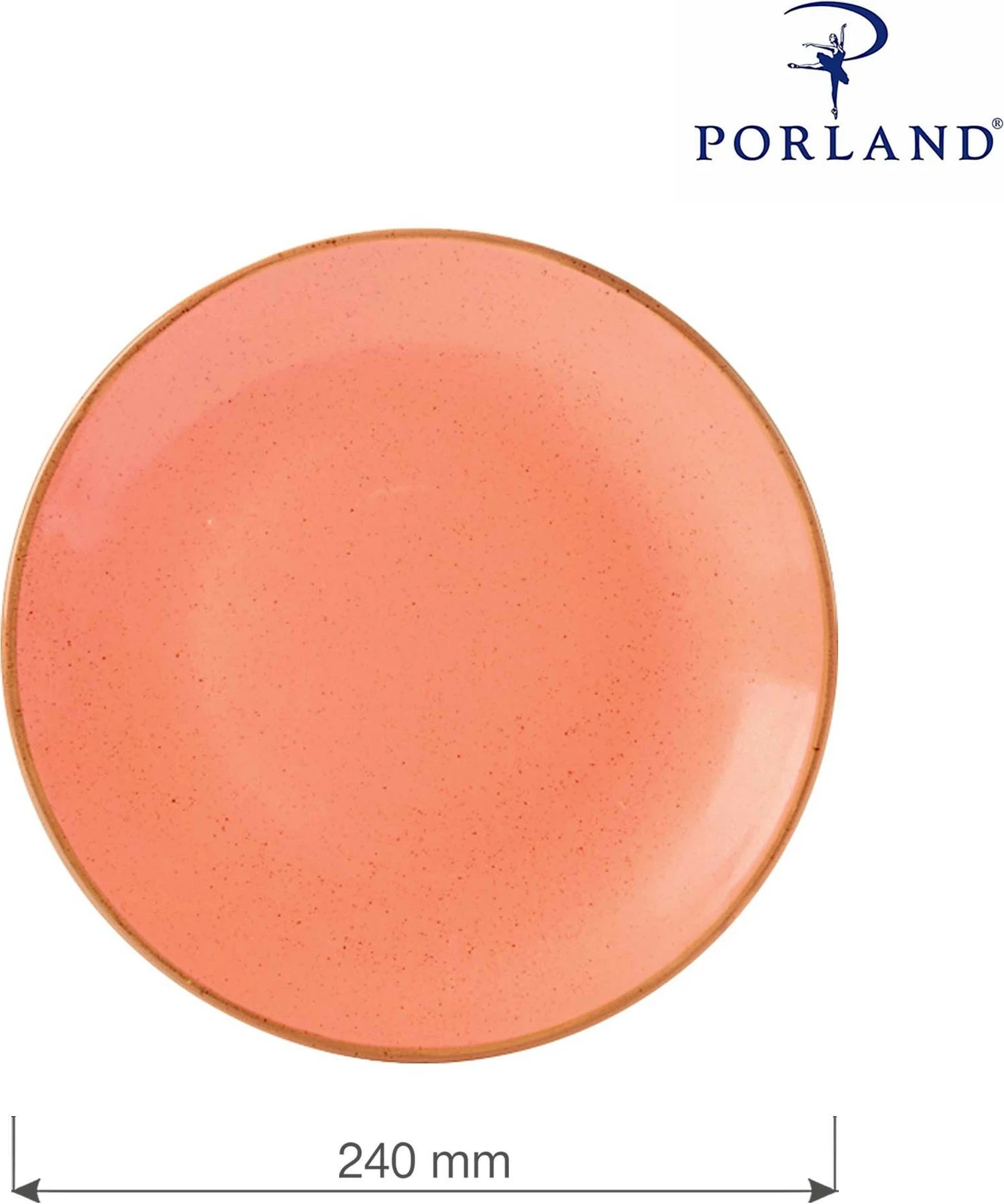 Pjatë e sheshtë Porland Seasons Amber Ø240 mm, portokalli/amber, set 6 copë