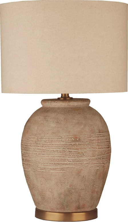 Llambë tavoline Kenna, beton, bezhë-kafe, ar, liri, 41x41x68cm