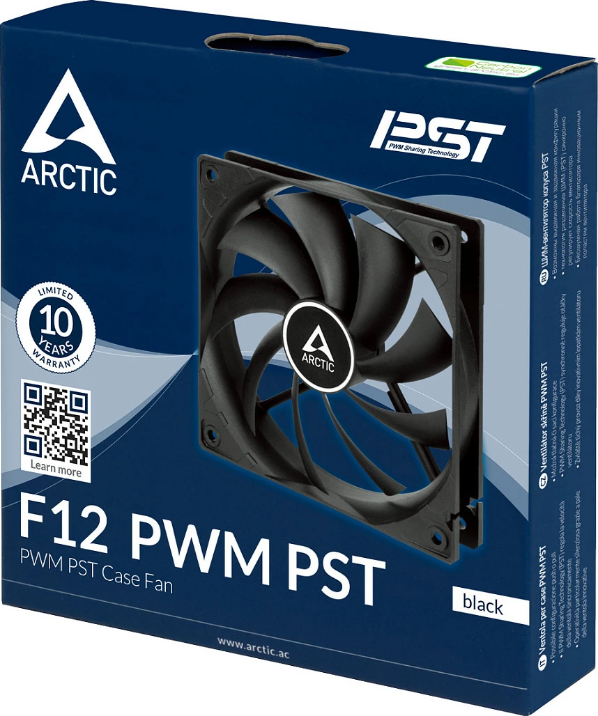 Ftohës kompujteri ARCTIC F12 PWM PST, 12 cm, 1350 RPM, i zi