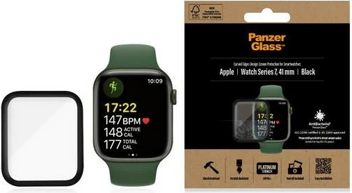 Xham i temperuar PanzerGlass për Apple Watch 7, 41mm, i zi