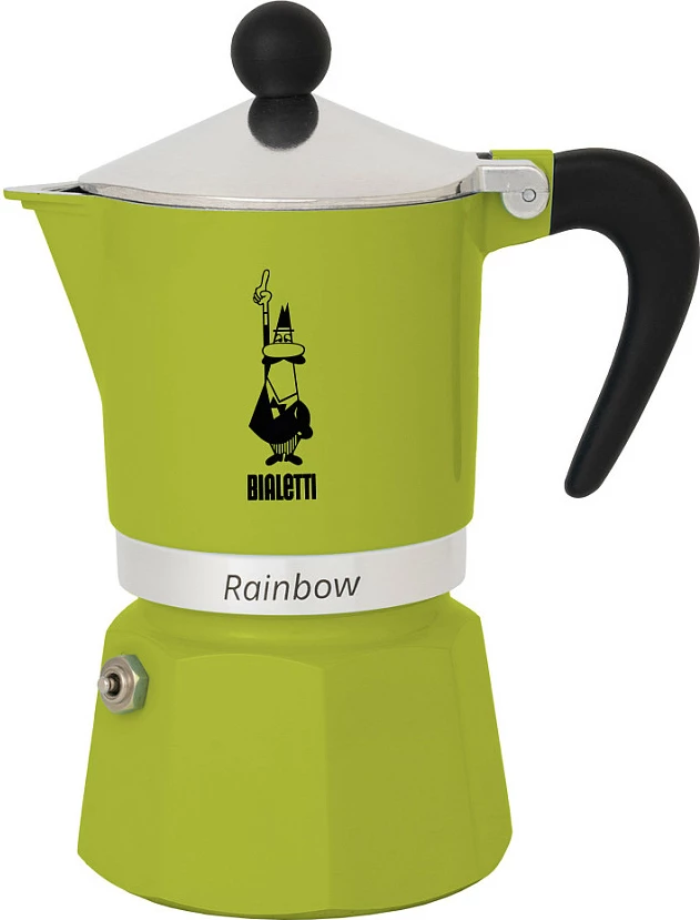 Moka pot Bialetti Rainbow 3 filxhanë, alumini, e gjelbër