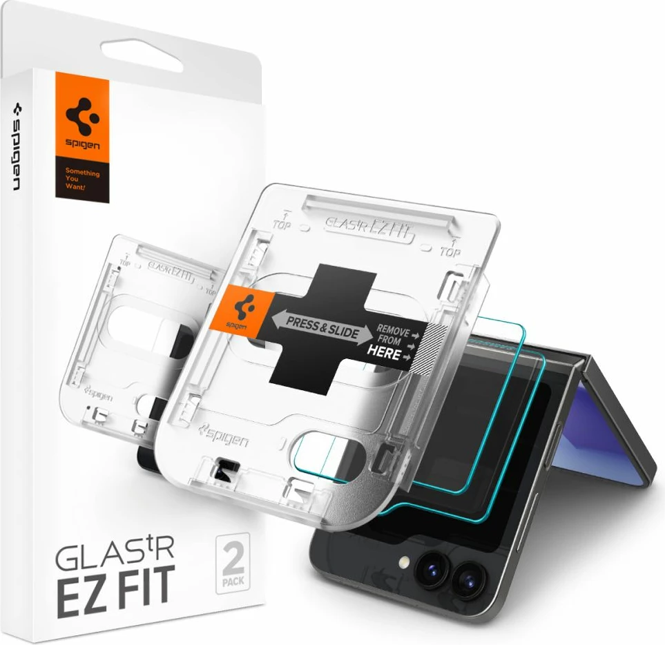 Xham i temperuar Spigen Glas.tR EZ Fit për Samsung Galaxy Z Flip 6, 2 copë
