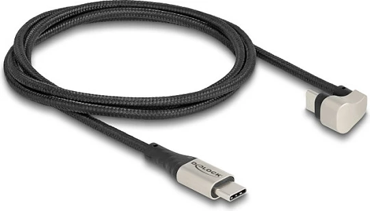 Kabllo USB-C DeLOCK, 1 m, USB 2.0, PD 3.0 60W, kënd 180°, e zezë
