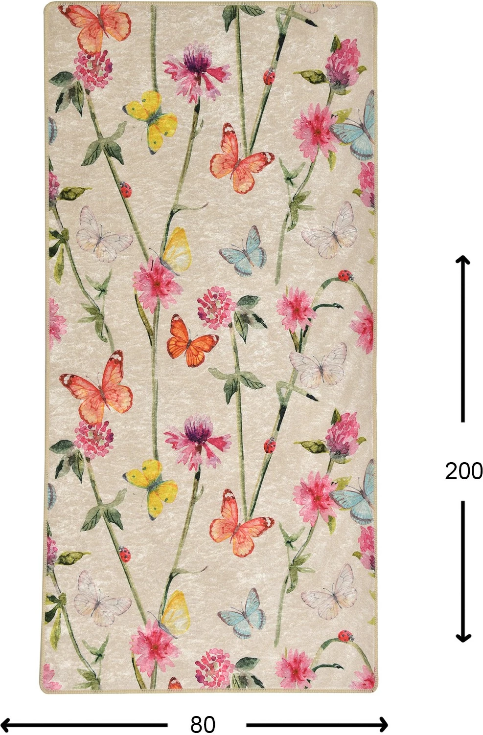 Qilim korridori, shumëngjyrësh, Conceptum Hypnose Butterfly, 80x200cm