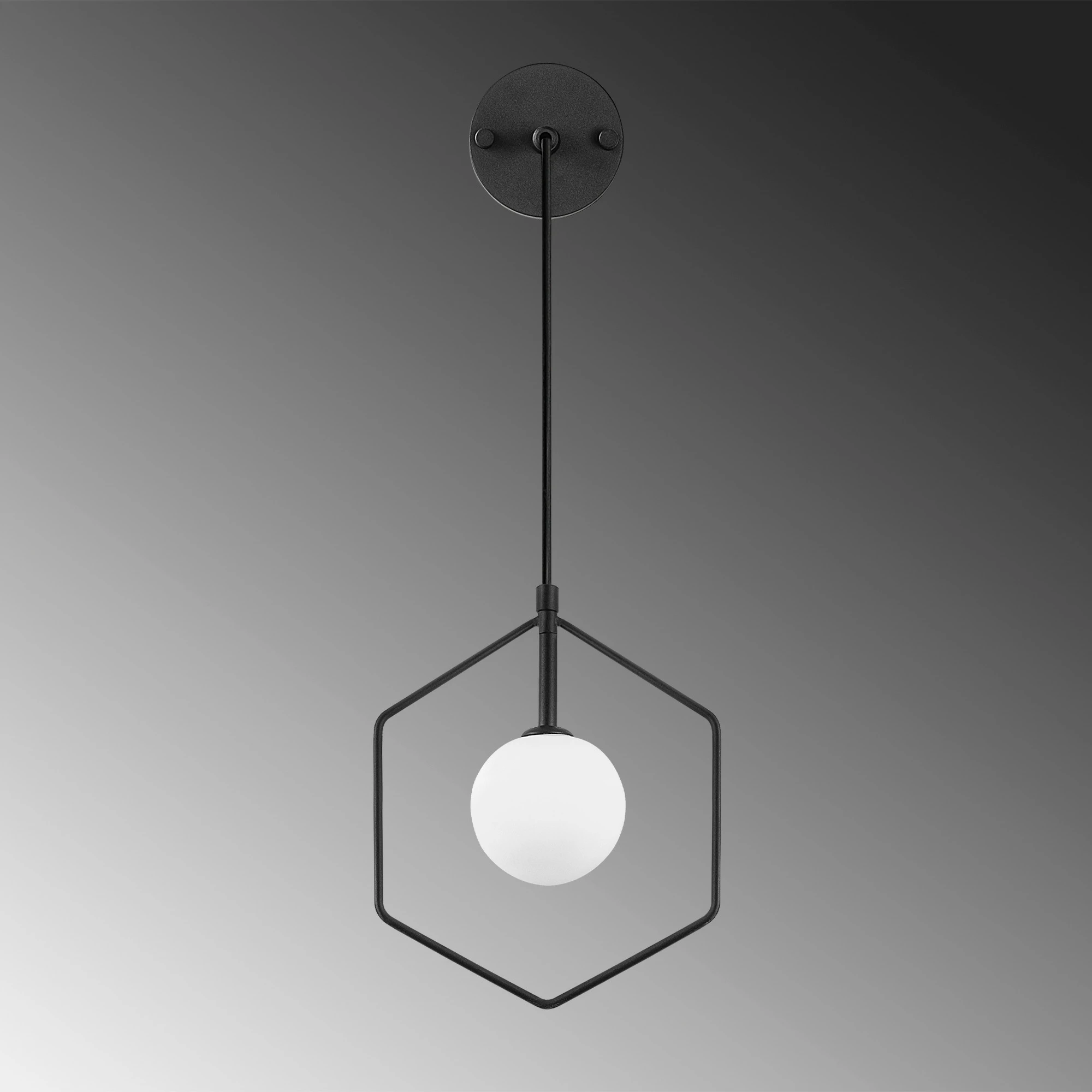 Llambë muri Opviq, Geometri - 11105, e zezë dhe e bardhë