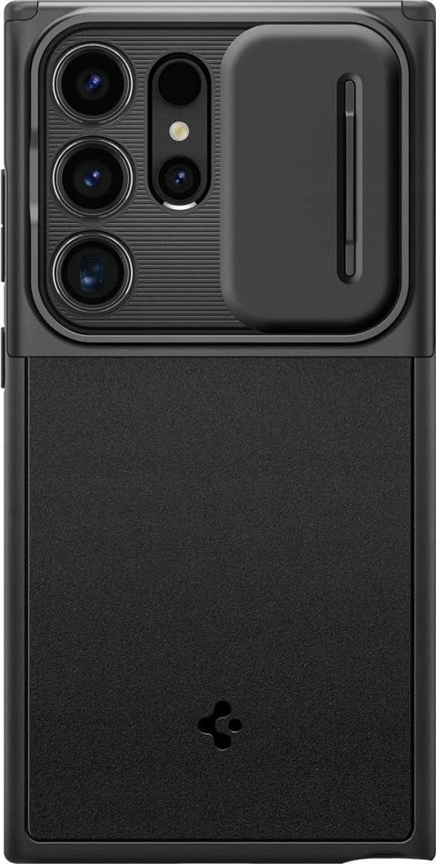 Mbështjellës Spigen Optik Armor për Samsung Galaxy S25 Ultra, mbrojtje lente me slider, TPU/PC, Black, me xham të kalitur