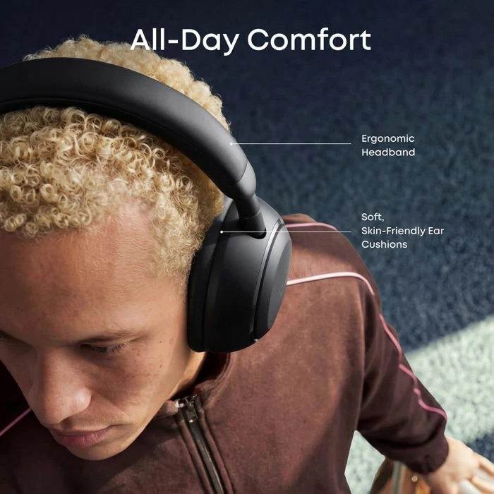 Kufje Bluetooth over-ear ANKER Soundcore Space 2 D1402G11, ANC, Hi-Res/LDAC, 50-70h, të zeza