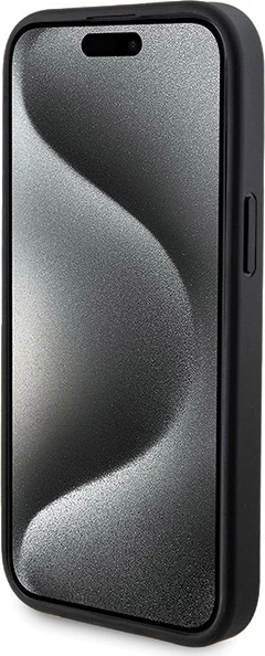 Mbështjellës Guess 4G Metal Logo me powerbank MagSafe 5000mAh për iPhone 15, Zi, Set