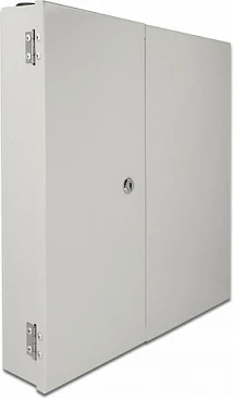 Kuti shpërndarëse fiber optike DeLOCK, murale, me dy dyer, e kyçshme, 24 kuplungë, 402x325x110 mm, gri