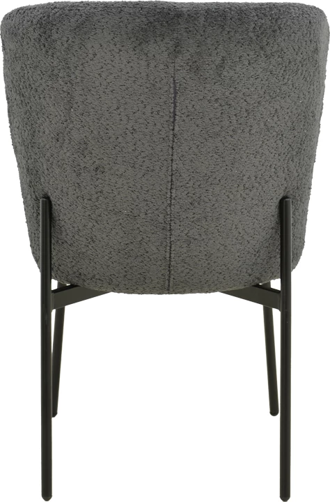 Set 2 karriga Houlian, stof antracit, këmbë metalike të zeza, 46x66x89cm