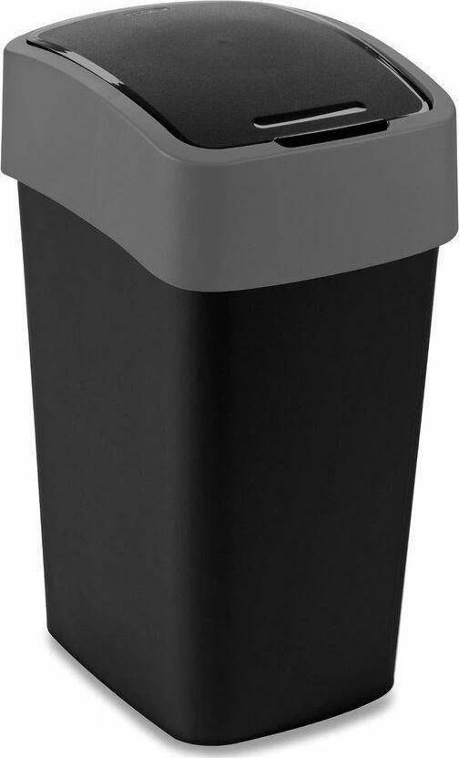 Kosh mbeturinash Curver Flip Bin 25L (229415), kapak i anueshëm, plastikë ABS, i zi