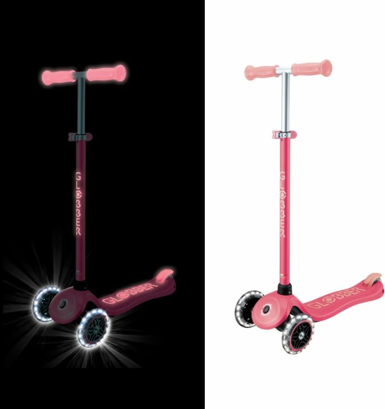 Trotinetë për fëmijë Globber PRIMO PLUS GLOW LIGHTS 443-110, rozë
