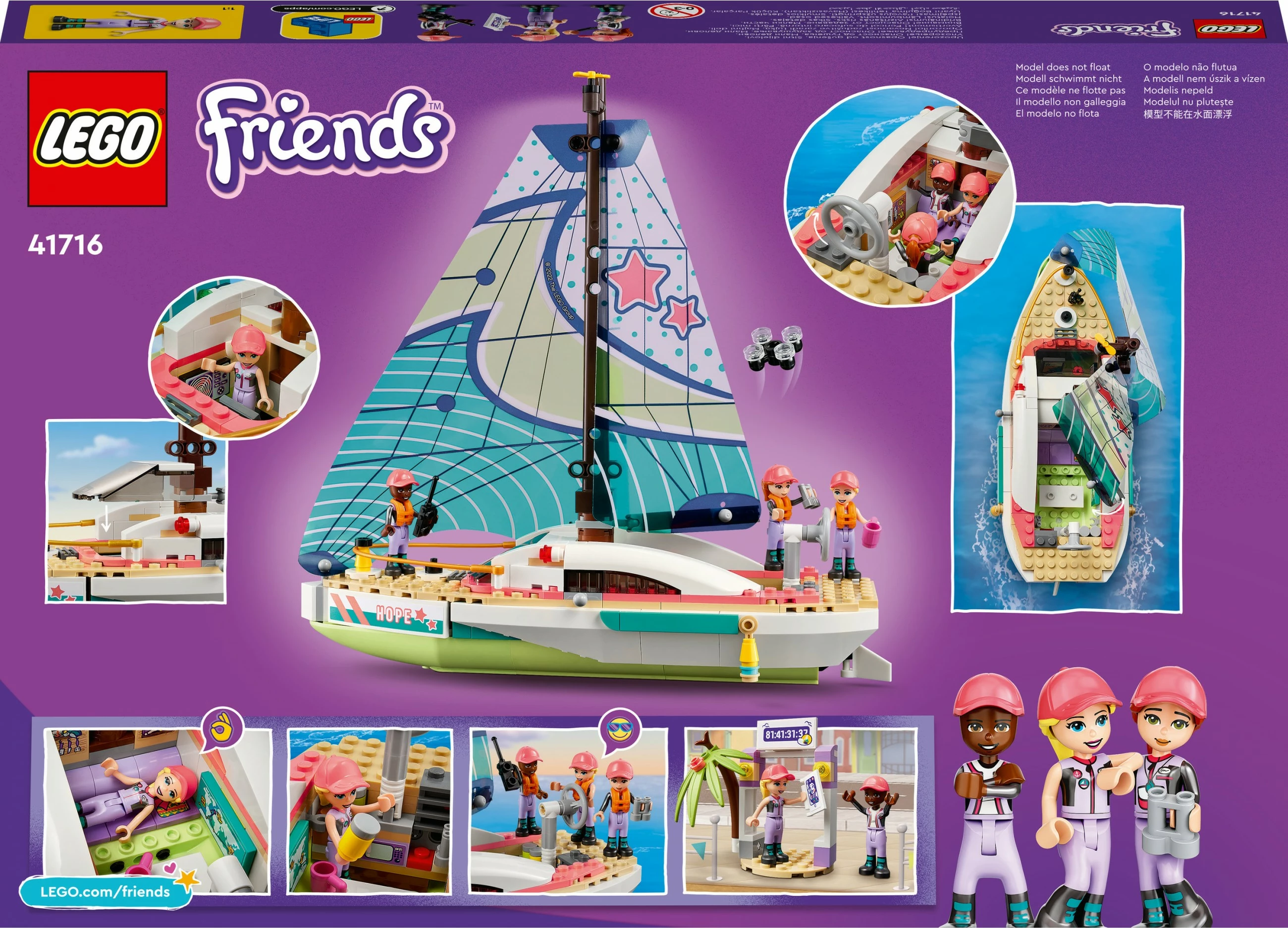 Set ndërtimi LEGO Friends Stephanie's Sailing Adventure, 304 pjesë, plastikë, shumëngjyrëshe