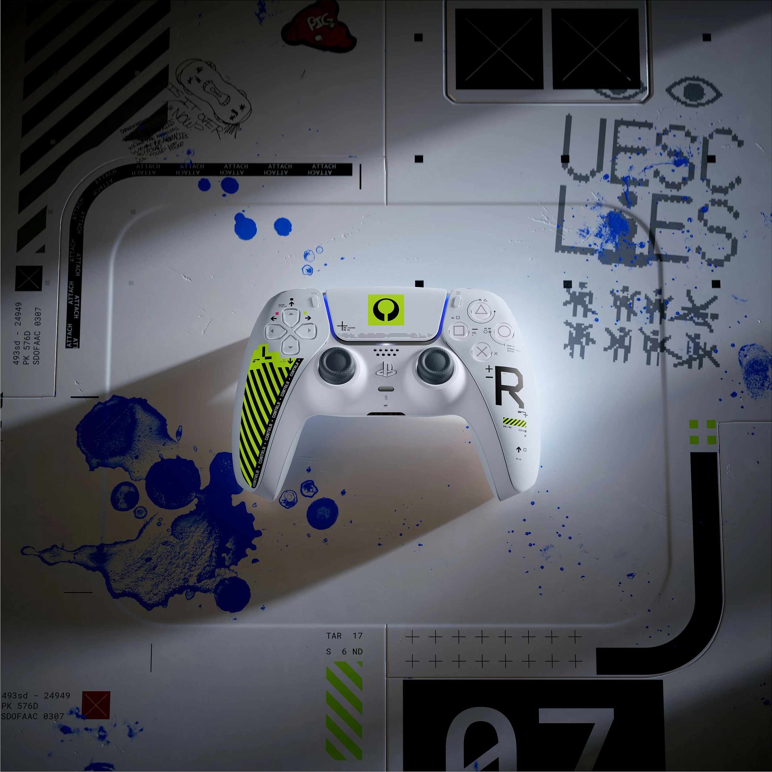 Kontroller Sony PS5 DualSense V3 Marathon Limited Edition, bardhë/gri me detaje jeshile 2