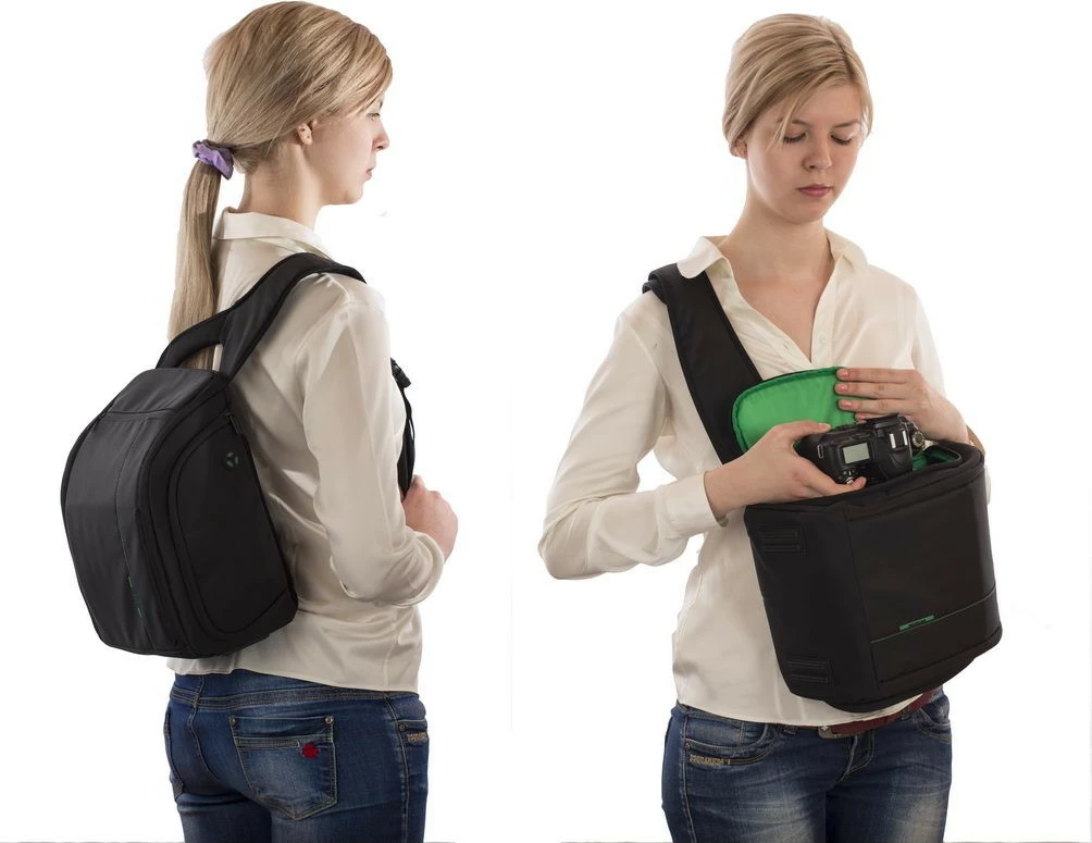 Çantë krahu RIVACASE Green Mantis 8 ndarje, e zezë