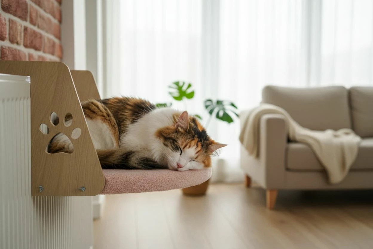 Shtrat për kafshë, për radiator, ngjyrë rozë, Paws & Whiskers