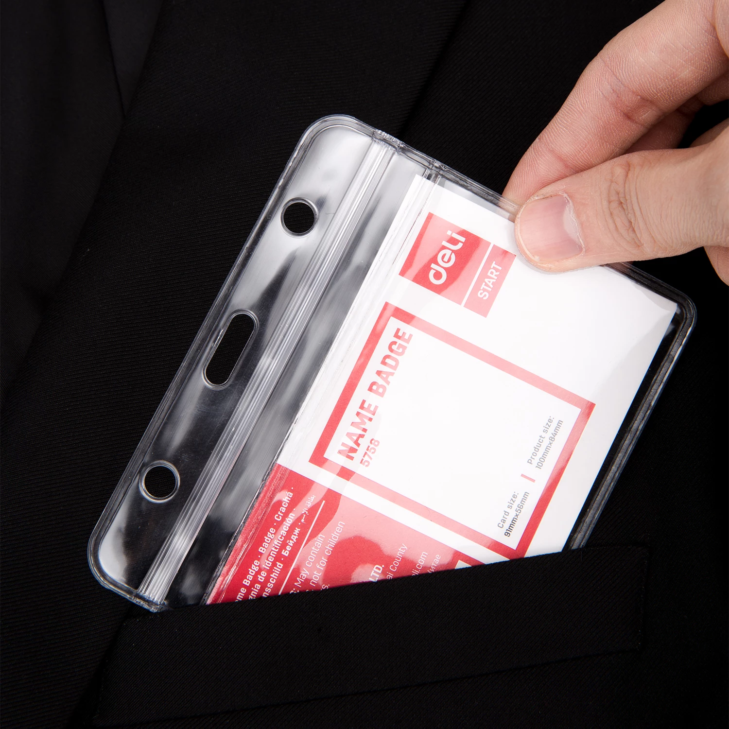 DELI Mbajtës Transparent për ID kartelë