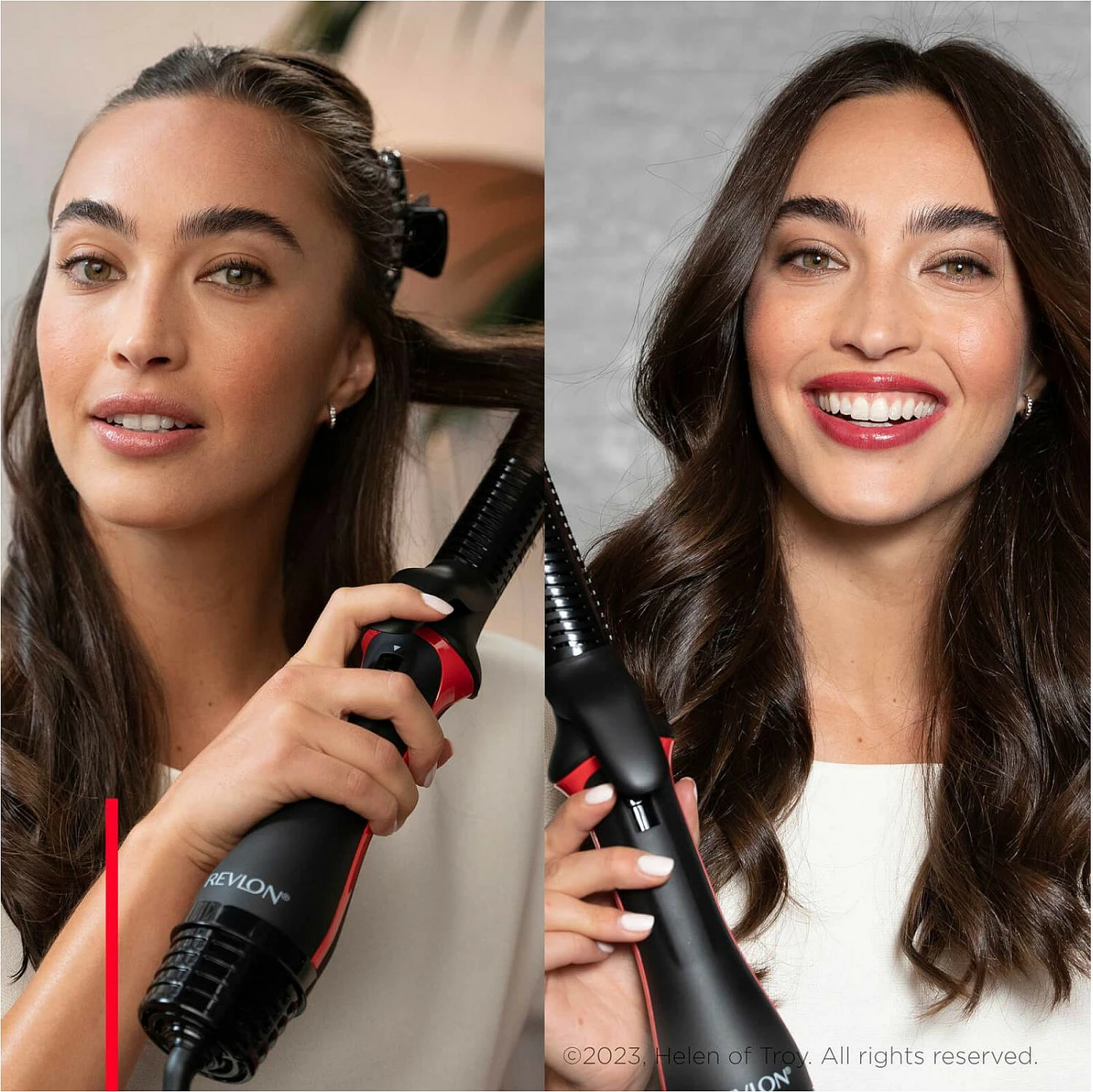 Tharëse flokësh dhe multistyler Revlon One-Step RVDR5333E, 1100W, 3 shtojca, zezë/kuqe