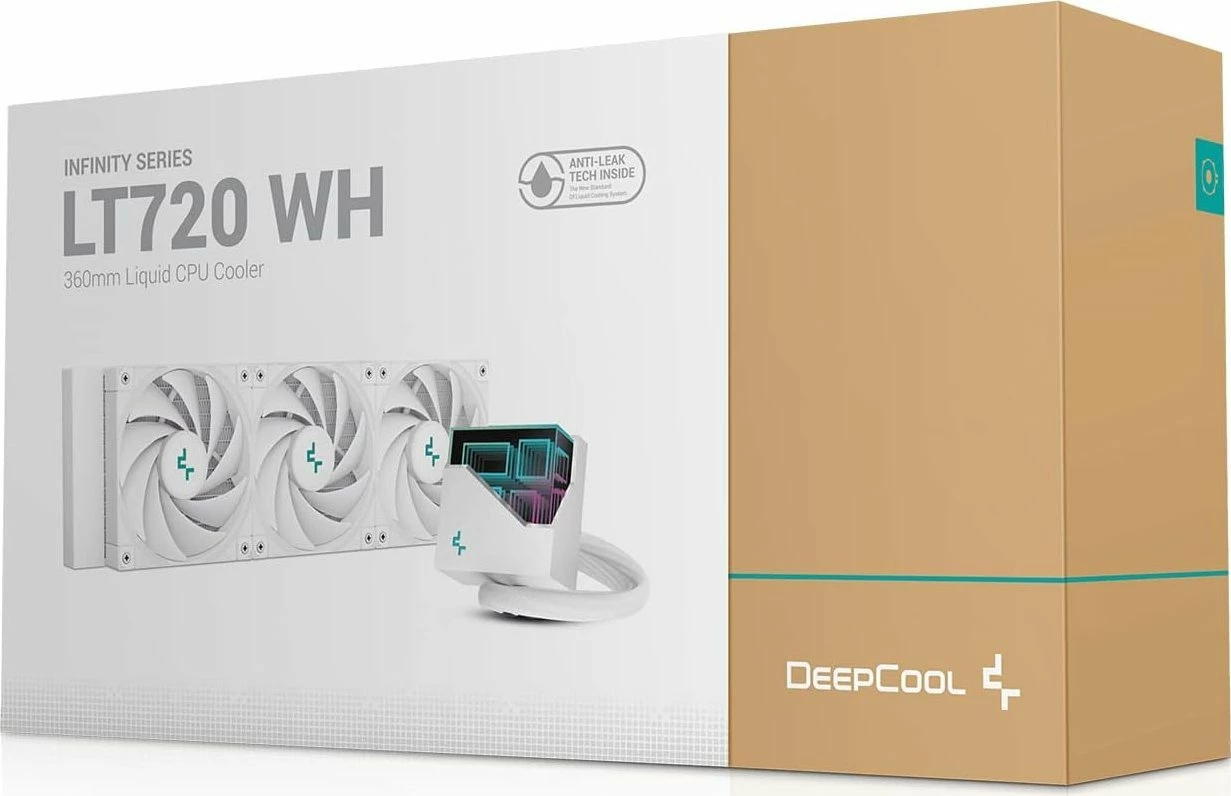 Ftohës uji për CPU Deepcool LT720 360mm ARGB, 3x120mm PWM, i bardhë