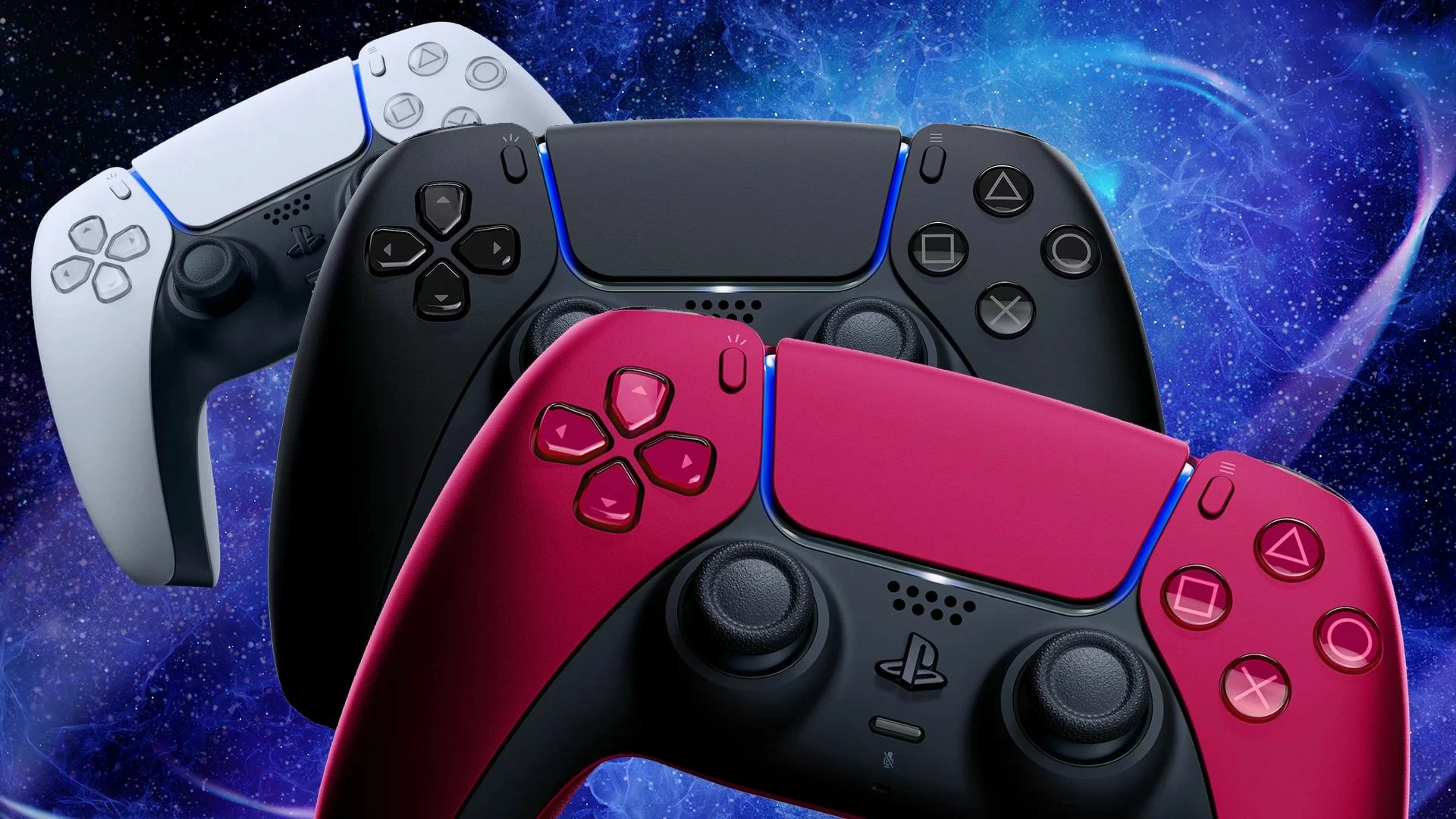 Kontroller Sony DualSense PS5/PC wireless, haptic feedback, adaptive triggers, mikrofon i integrum, 3.5mm, Cosmic Red