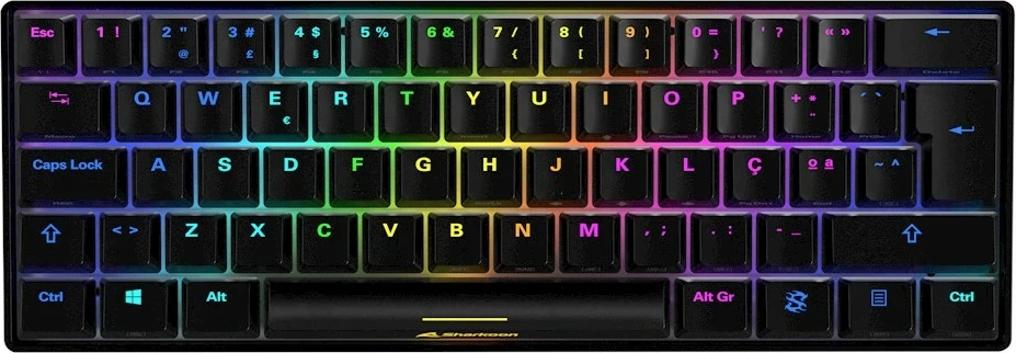 Tastierë mekanike SHARKOON SKILLER SGK50 S4, 60%, Kailh Red, RGB, IT layout, e zezë