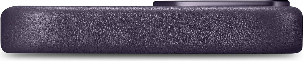 Mbështjellës iCarer për iPhone 14 Plus, lëkurë natyrale, MagSafe, Vjollcë e errët