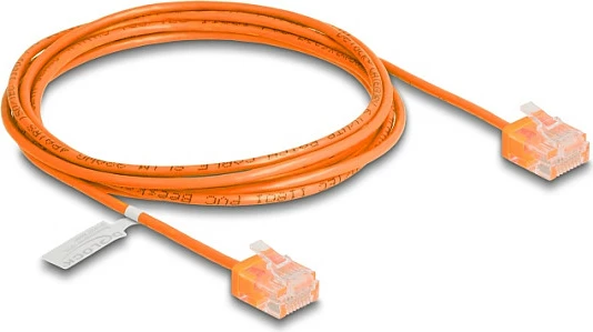 Kabllo rrjeti DeLOCK Cat6 RJ45 Ultra Slim 2m, 1Gbps, portokalli