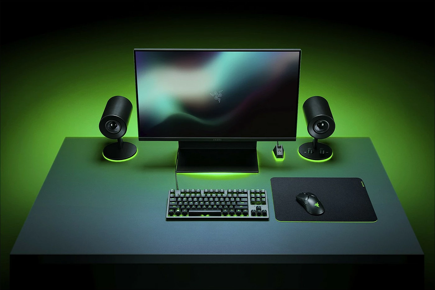 Mauspad Razer Gigantus V2, Medium, Goma, Ngjyrë zezë, Jeshile