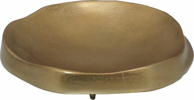 Tabaka dekorative Finton, alumin, ngjyrë ari, 25x25x7cm