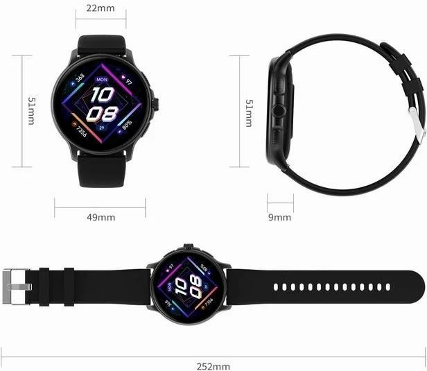 Smartwatch për femra Gravity, e zezë