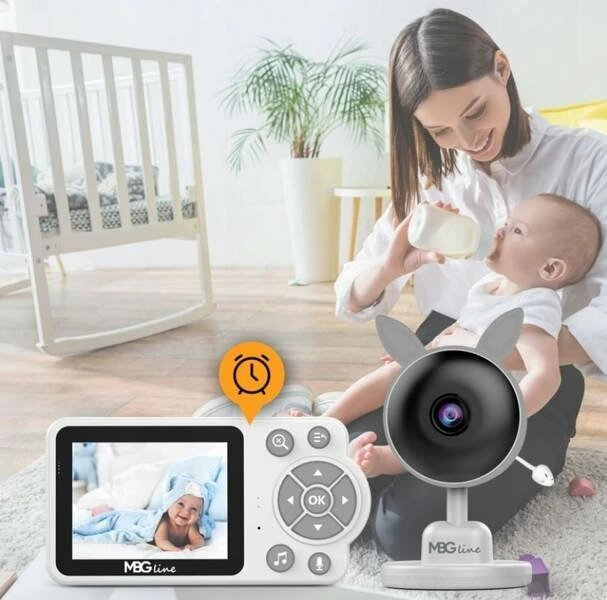 Monitor bebe MBG Line Care C3, 2.8\" LCD, wireless 2.4GHz, kamerë 480p, night mode, ZOOM 2x/4x, bateri 2600mAh, i bardhë