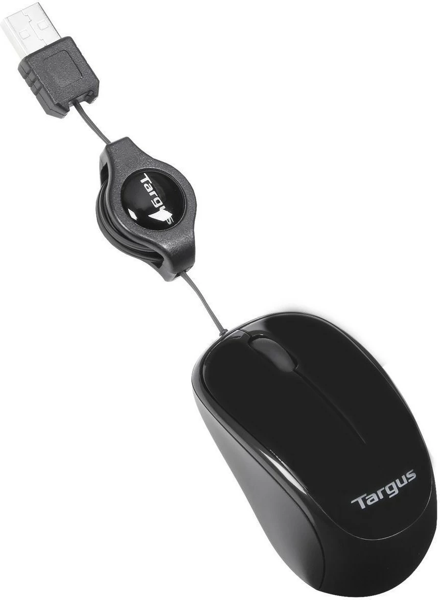 Maus Targus me kabllo tërheqëse, USB, 1000 DPI, i zi