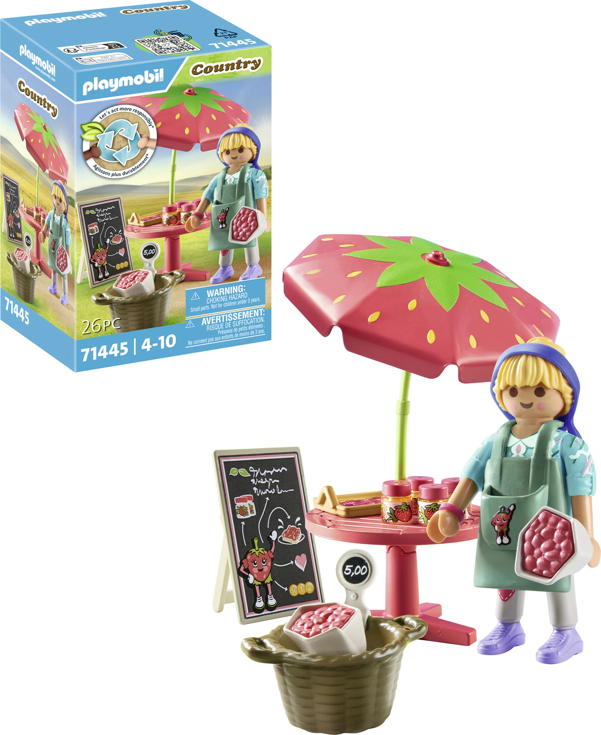 Set lodrash Playmobil Country 71445 Marmeladenstand, 26 copë, 4-10 vjeç, shumëngjyrësh
