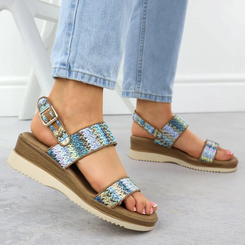 Sandale me platformë Potocki 45302, të kaltërta