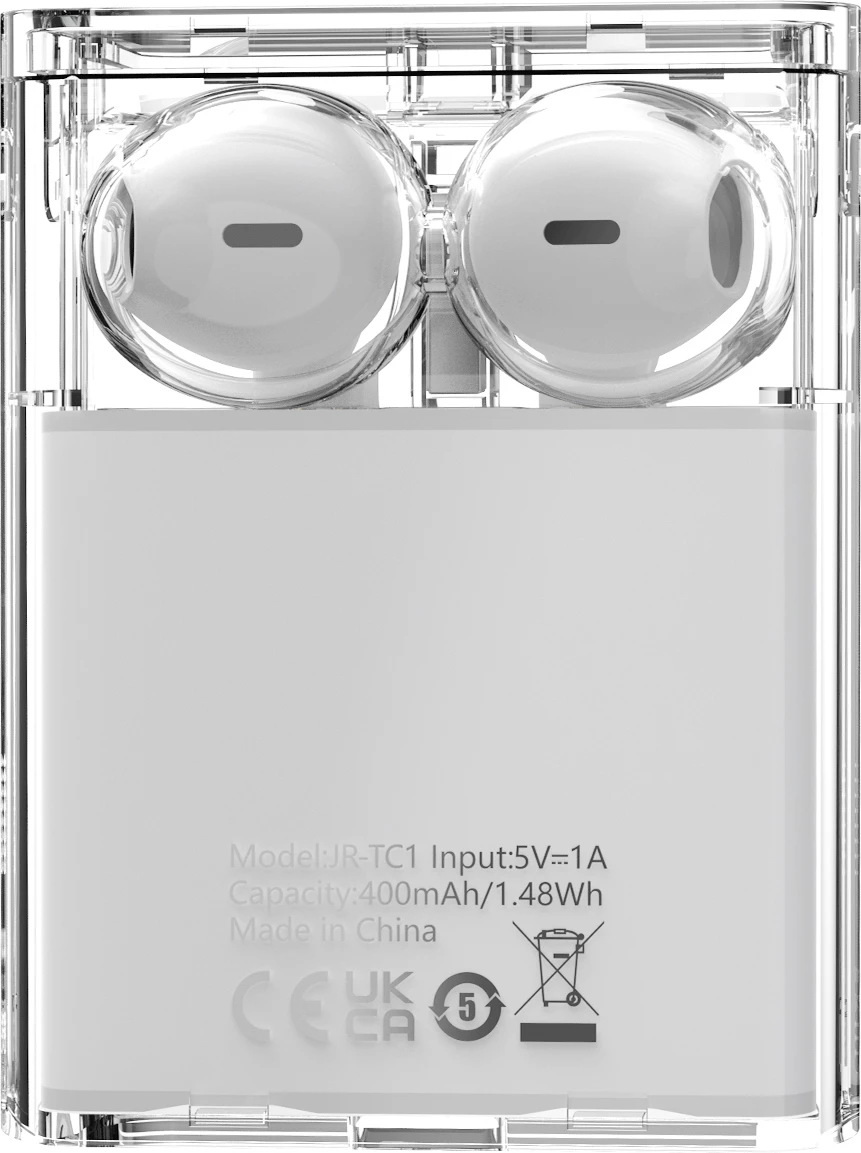 Kufje wireless TWS Joyroom JR-TC1 IceLens Series, Bluetooth 5.3, me ndriçim LED, të bardha