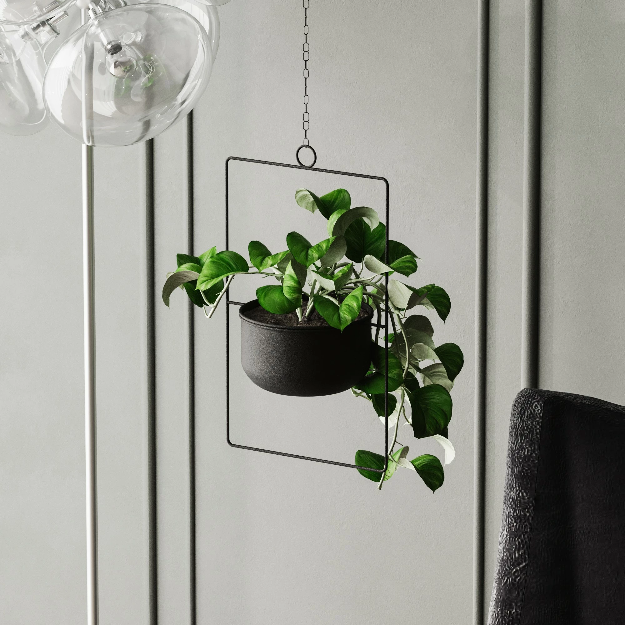 Vazo dekorative Aberto Design, parvaz, e zezë