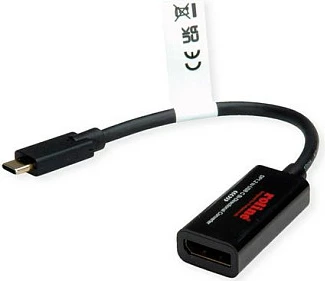 Adapter ROLINE 11.04.5957-10 USB-C në DisplayPort, 4K 60Hz, i zi