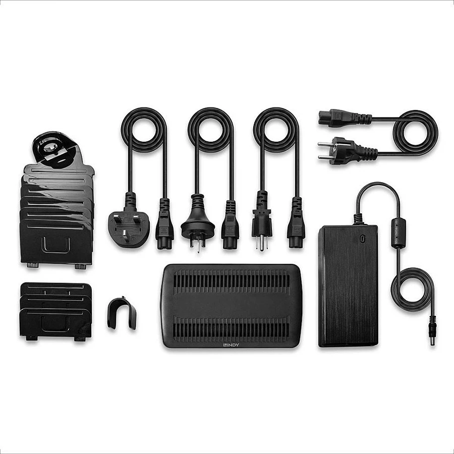 Stacion karikimi USB LINDY 6-Port 160W, 3x USB-C PD + 3x USB-A, zi/gri