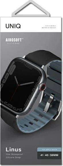 Rrip silikoni për Apple Watch UNIQ Linus, 38/40/41mm, i zi
